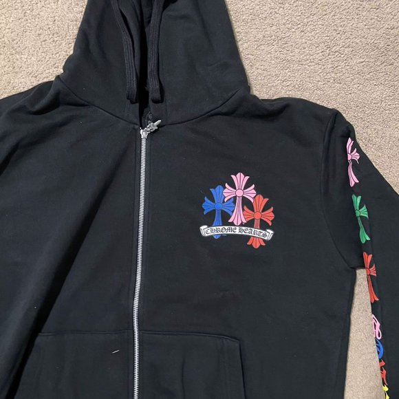 Chrome Hearts Multi Color Cross Cemetery Zip Up Hoodie - Picture 8 of 9